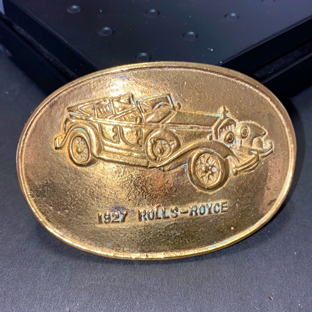 Vintage 1927 Rolls Royce Rolls-Royce Solid Brass Belt Buckle